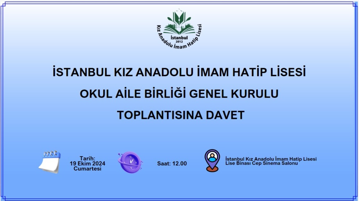 Okul Aile Birliği Genel Kurulu Toplantısı Duyurusu