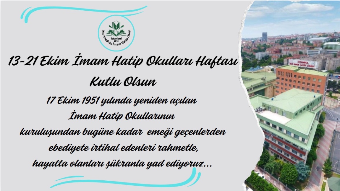 13-21 Ekim İmam Hatip Okulları Haftası Kutlu Olsun