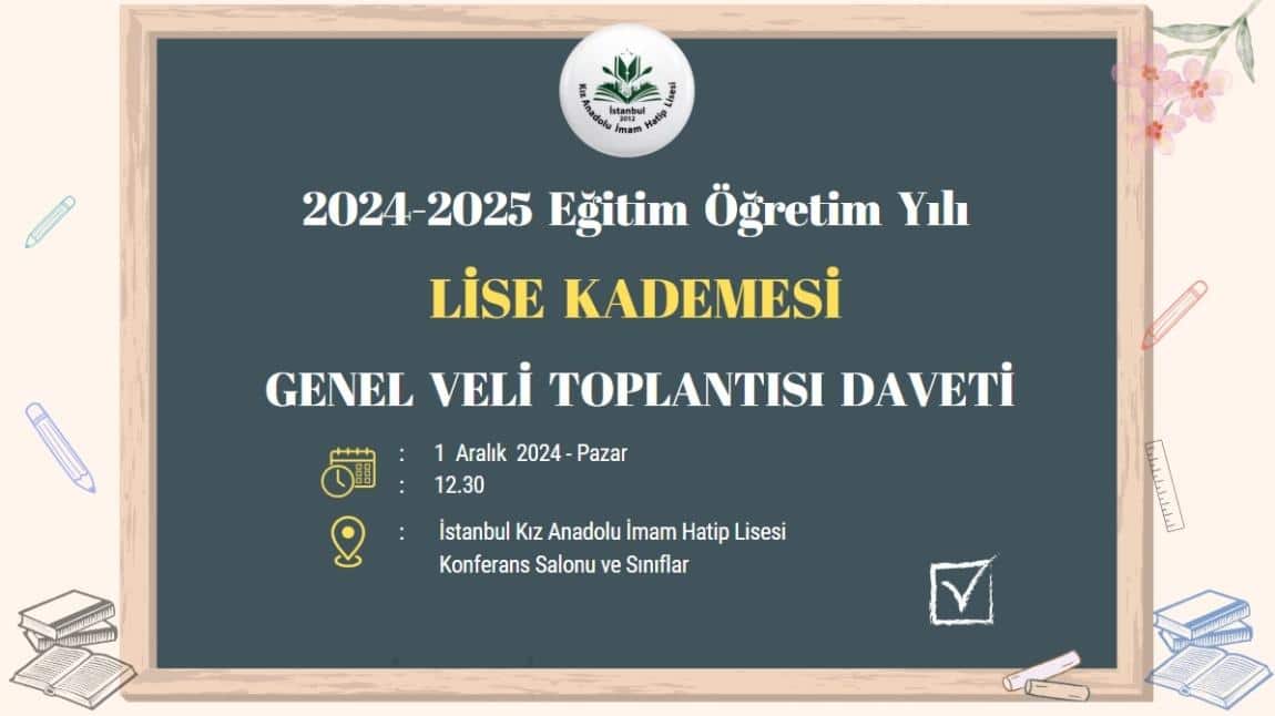 Lise Kademesi Genel Veli Toplantısı Daveti