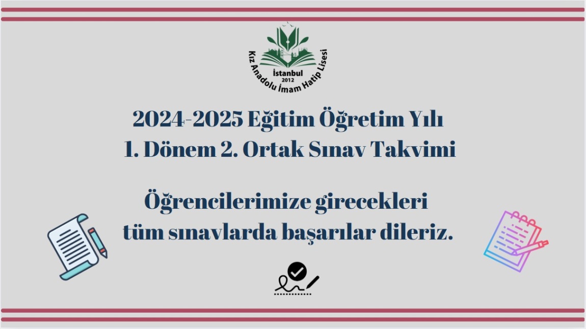 1. Dönem 2. Yazılı Sınavlarda Öğrencilerimize Başarılar Dileriz