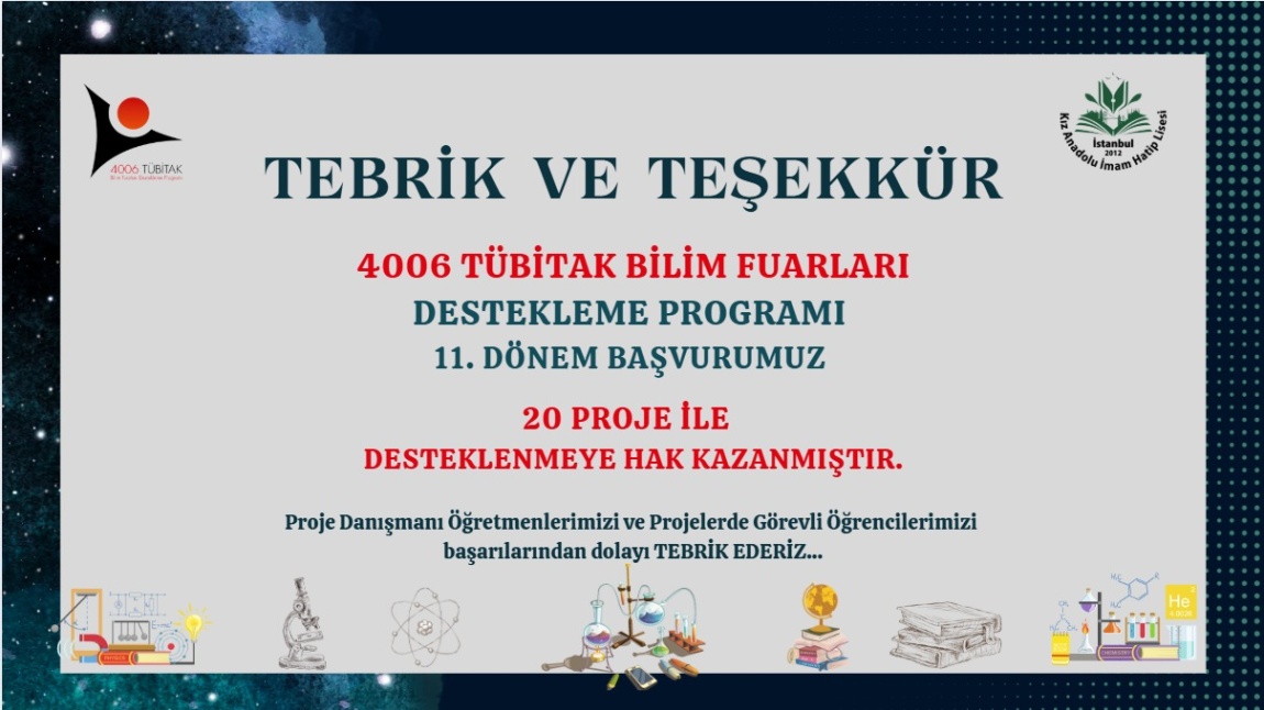 TEBRİK VE TEŞEKKÜR - 4006 TÜBİTAK BİLİM FUARLARI KAPSAMINDA 20 PROJEMİZ DESTEKLENMEYE HAK KAZANDI