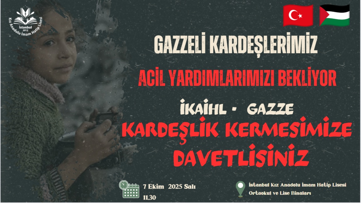 FİLİSTİN - GAZZE KARDEŞLİK KERMESİMİZE DAVETLİSİNİZ